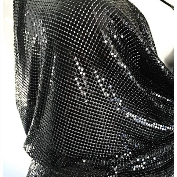 Vintage Chain Mail Metal Mesh Gunmetal Black Halter Top - Picture 5 of 17